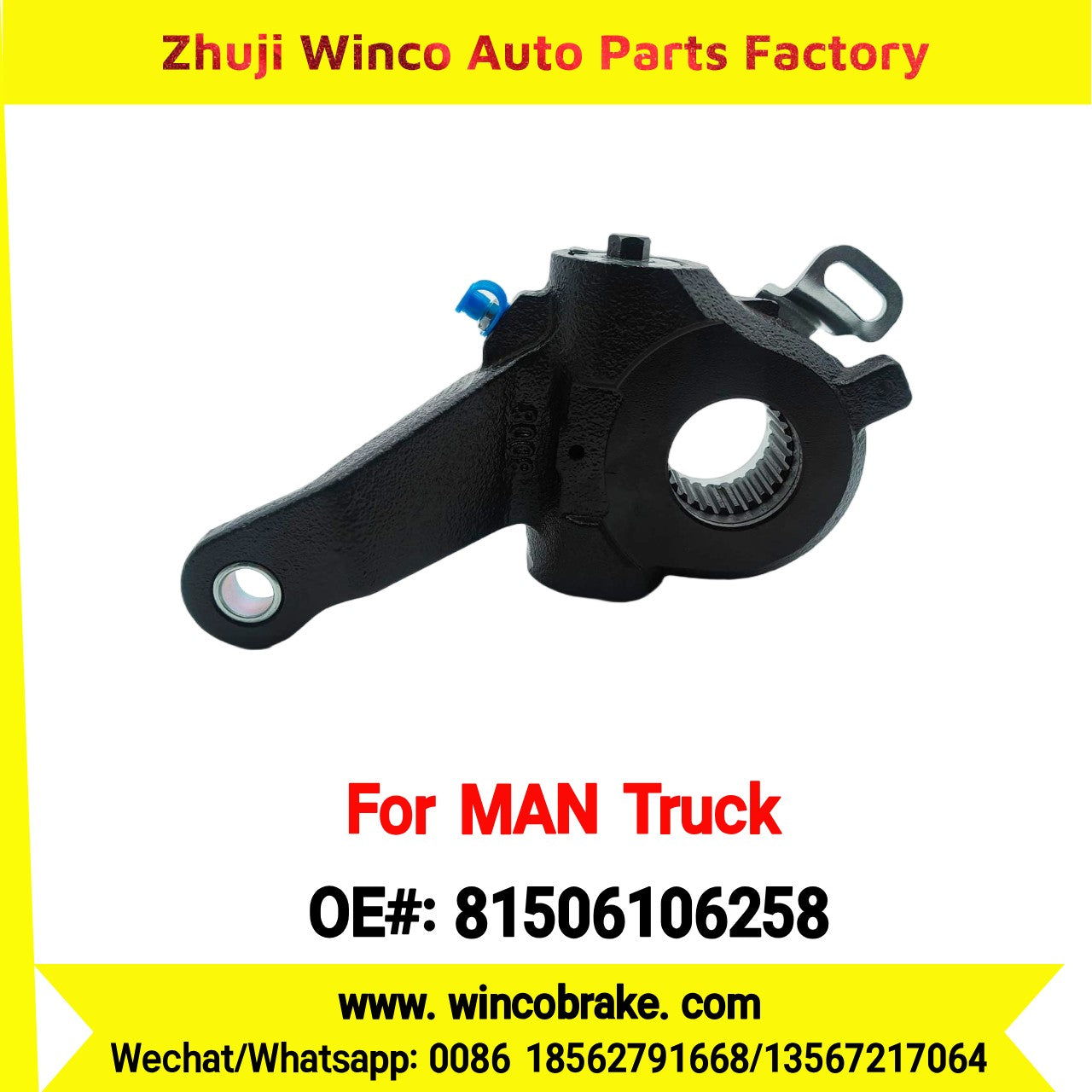 Winco OEM 81506106258 Automatic Slack Adjuster Fit MAN Truck and Bus Spare Parts RH 26 Teeth Replace Haldex 80086