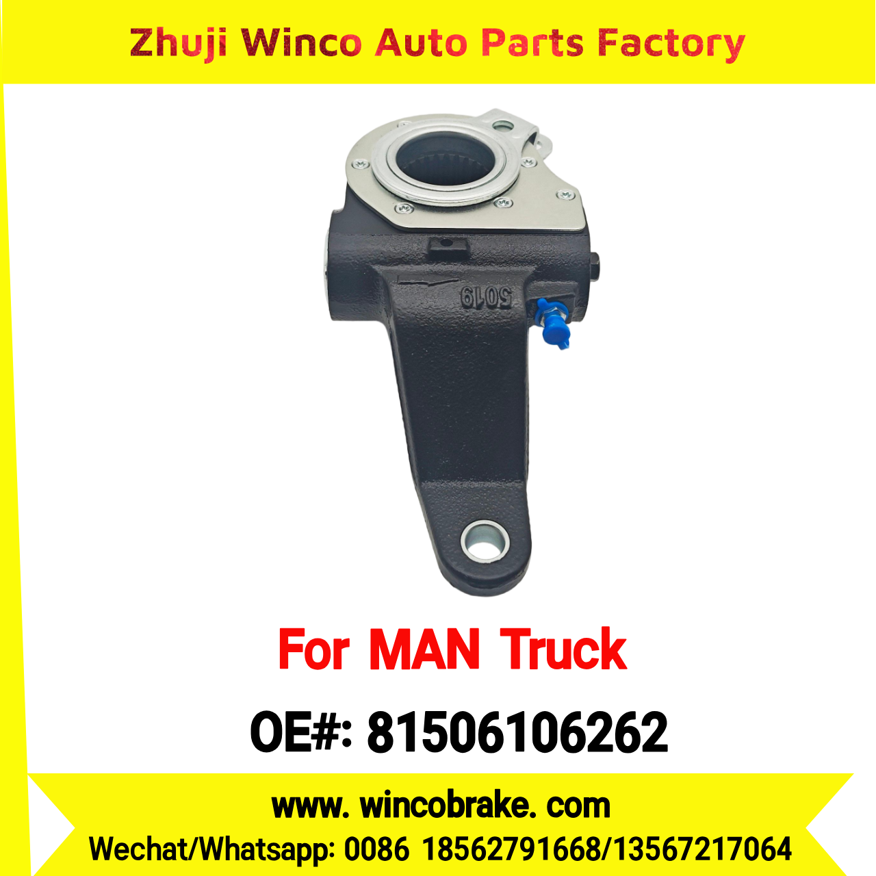 Winco OEM 81506106262 Automatic Slack Adjuster Fit MAN Truck and Bus Spare Parts 26 Teeth Replace Haldex