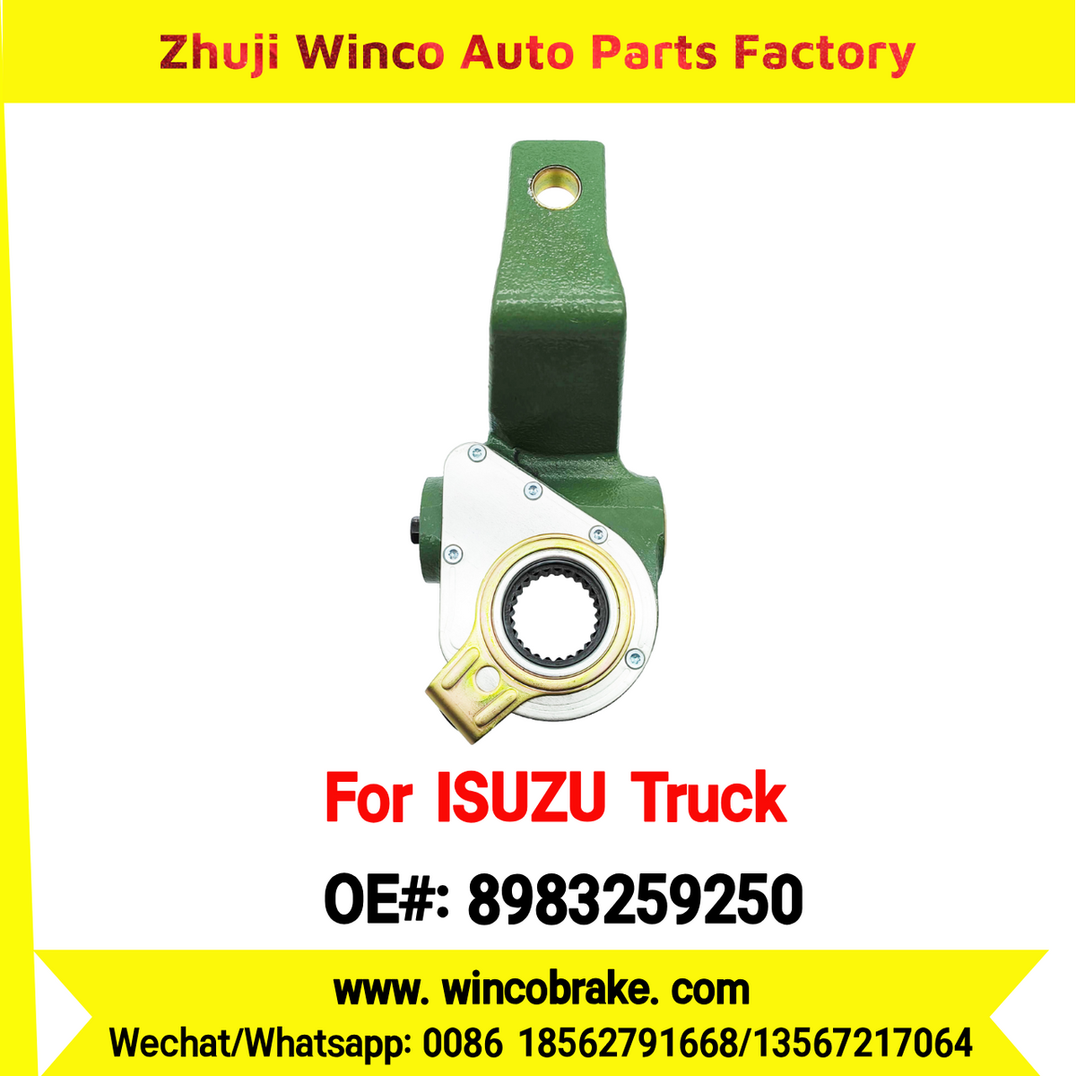 Winco OEM 8983259250 Automatic Slack Adjuster for Suit to Japanese ISUZU Trucks Spare Parts 25 Teeth to Fit Truck & Trailer for Southeast Asia Market