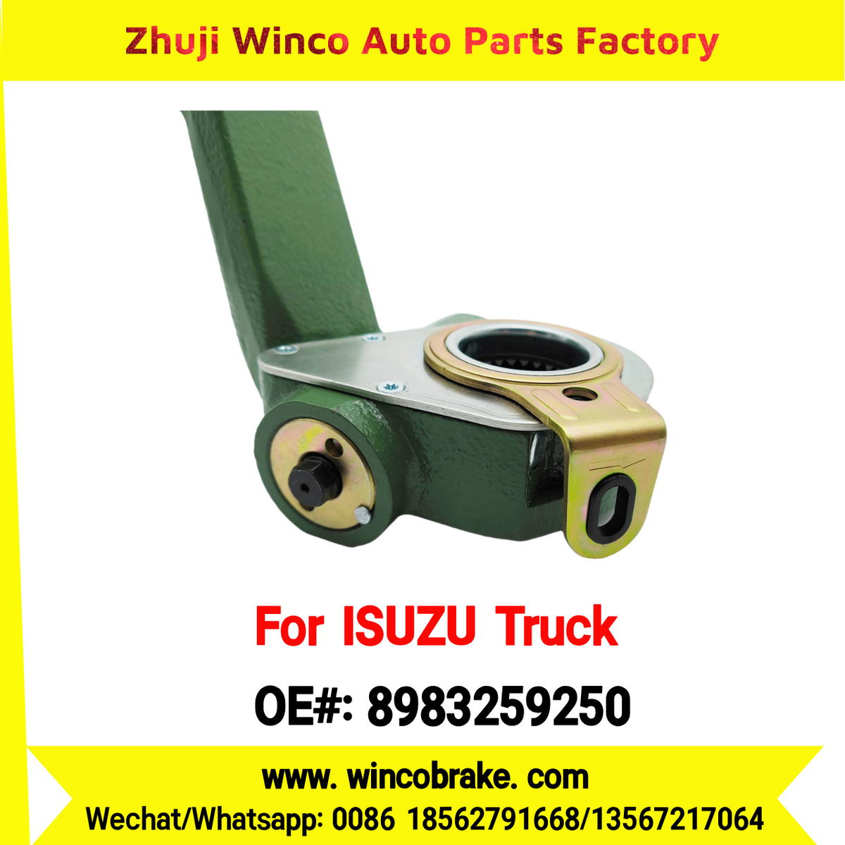 Winco OEM 8983259250 Automatic Slack Adjuster for Suit to Japanese ISUZU Trucks Spare Parts 25 Teeth to Fit Truck & Trailer for Southeast Asia Market