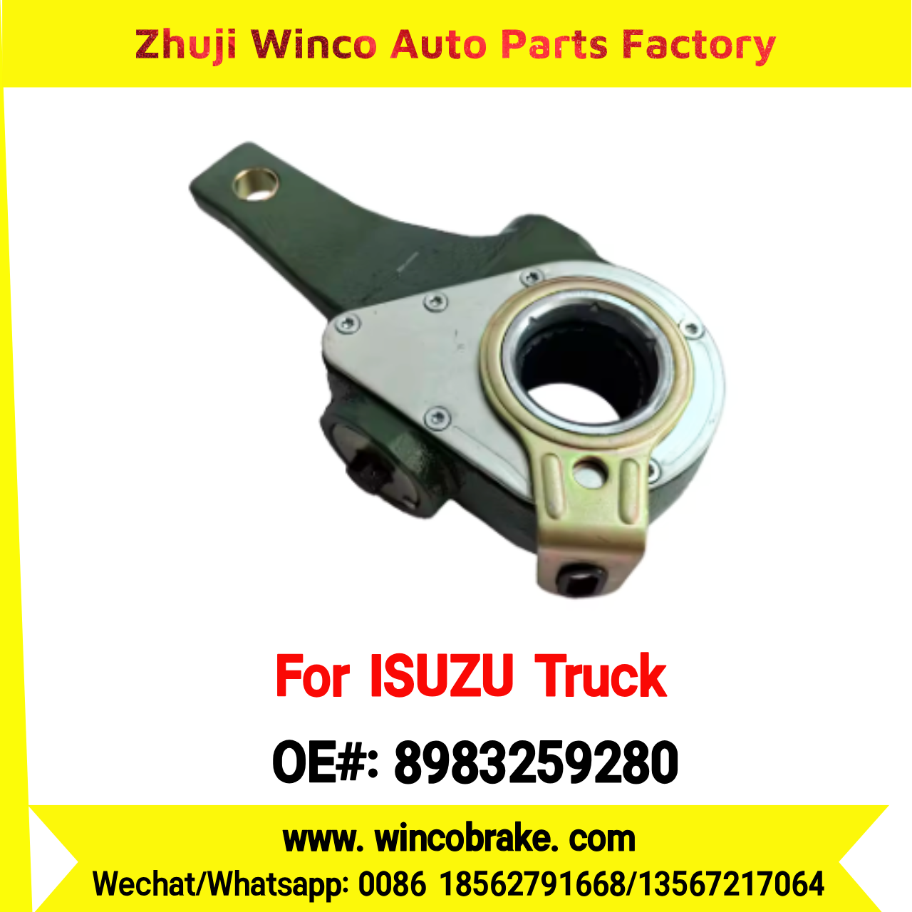 Winco OEM 8983259280 Automatic Slack Adjuster for Suit to Japanese ISUZU Trucks F-series Spare Parts 25 Teeth to Fit Truck & Trailer for Southeast Asia Market