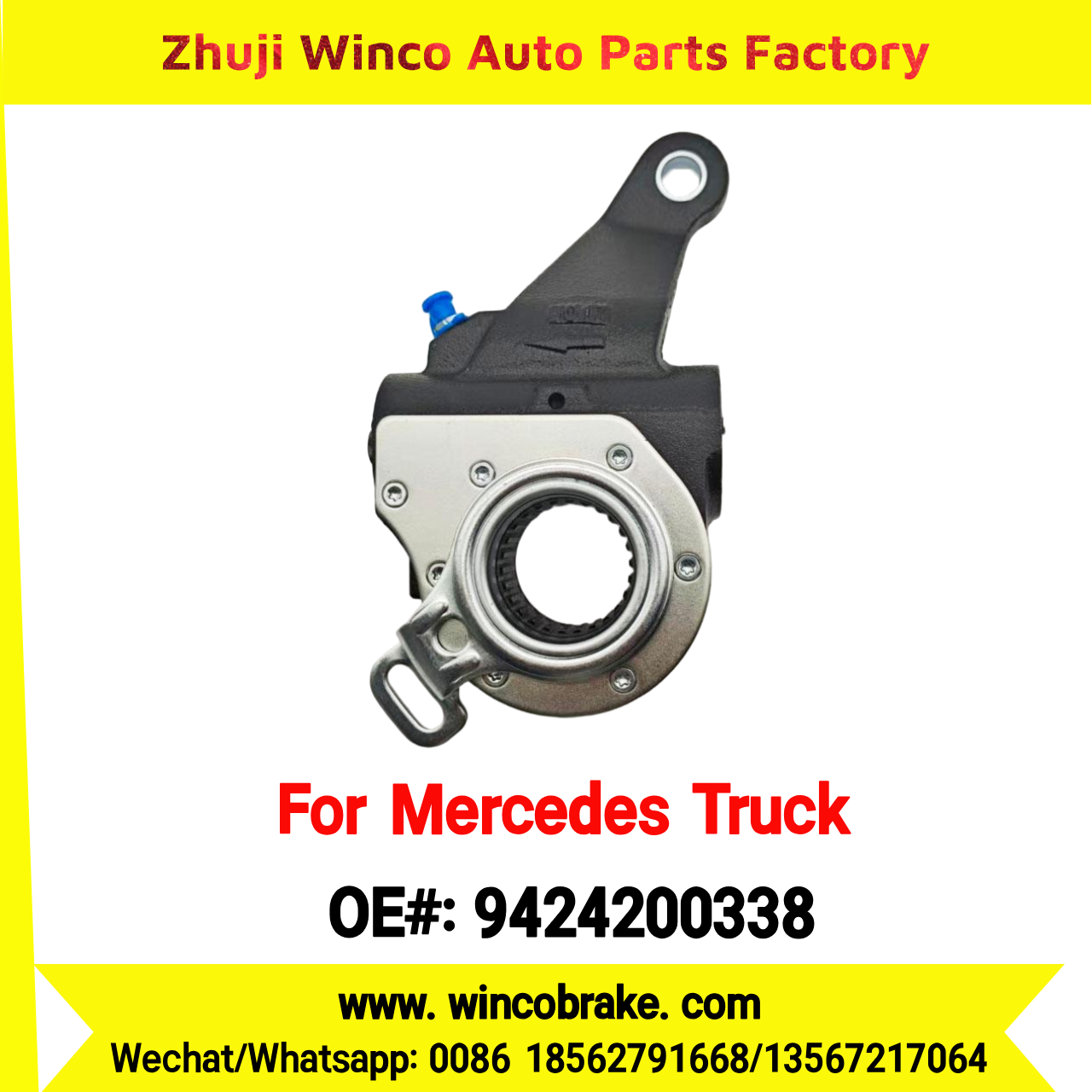 Winco OEM 9424200338 Brake Adjuster for Mercedes Benz Truck Automatic Slack Adjuster Auto Parts Brake Adjusting Arm Haldex TO FIT MERCEDES Trucks 26 Teeth Replace Haldex