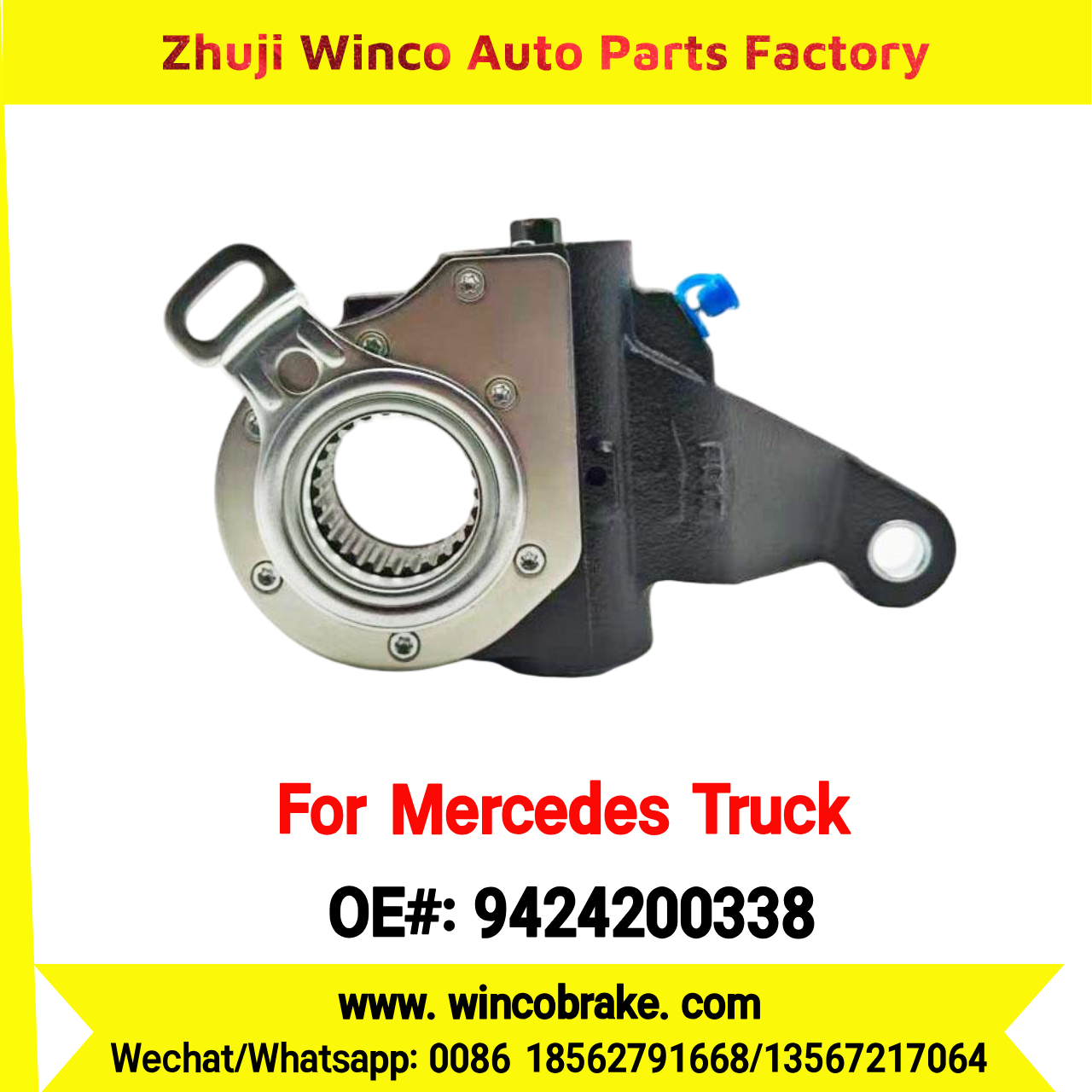 Winco OEM 9424200338 Brake Adjuster for Mercedes Benz Truck Automatic Slack Adjuster Auto Parts Brake Adjusting Arm Haldex TO FIT MERCEDES Trucks 26 Teeth Replace Haldex