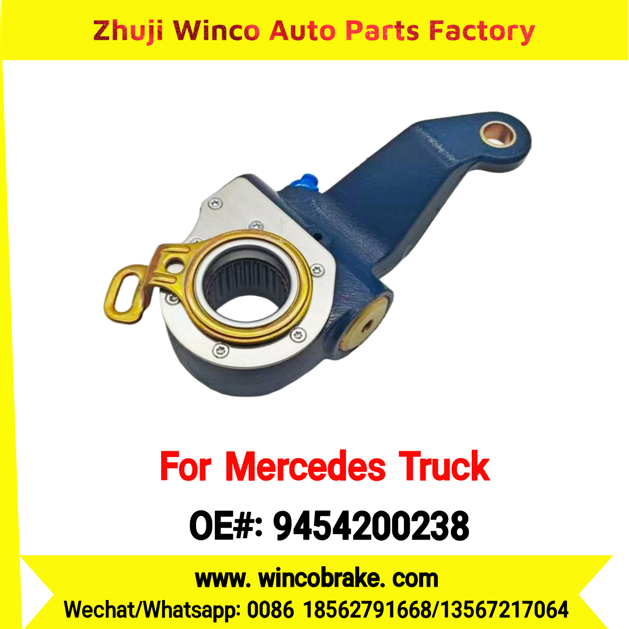 Winco OEM 9454200238 Brake Adjuster for Mercedes Benz Truck Automatic Slack Adjuster Auto Parts Brake Adjusting Arm Haldex TO FIT MERCEDES Trucks 26 Teeth Replace Haldex