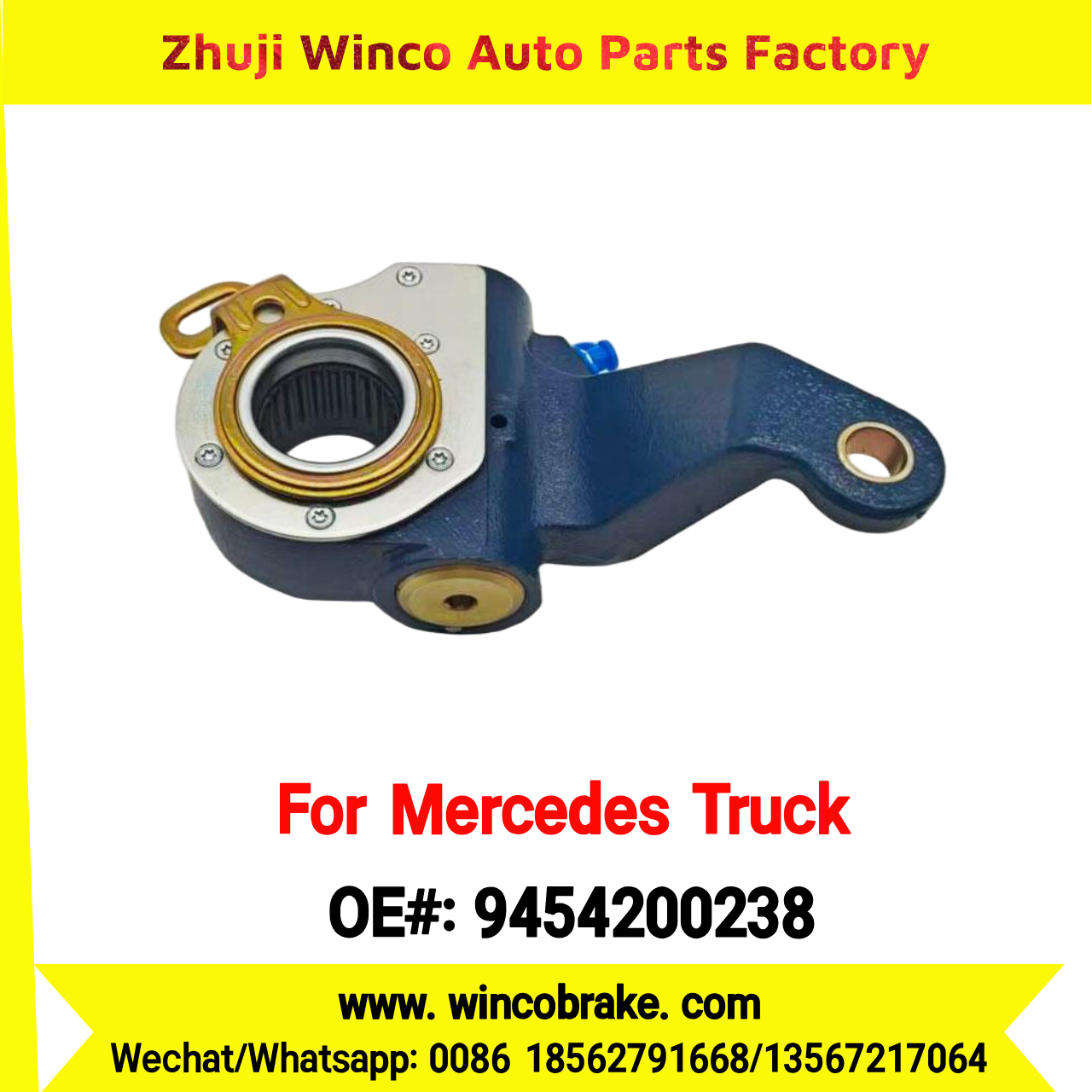 Winco OEM 9454200238 Brake Adjuster for Mercedes Benz Truck Automatic Slack Adjuster Auto Parts Brake Adjusting Arm Haldex TO FIT MERCEDES Trucks 26 Teeth Replace Haldex