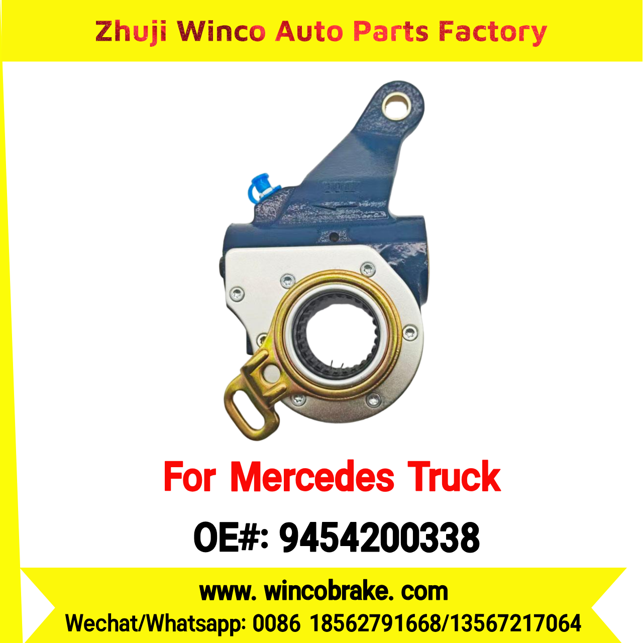 Winco OEM 9454200338 Brake Adjuster for Mercedes Benz Truck Automatic Slack Adjuster Auto Parts Brake Adjusting Arm Haldex TO FIT MERCEDES Trucks 26 Teeth Replace Haldex