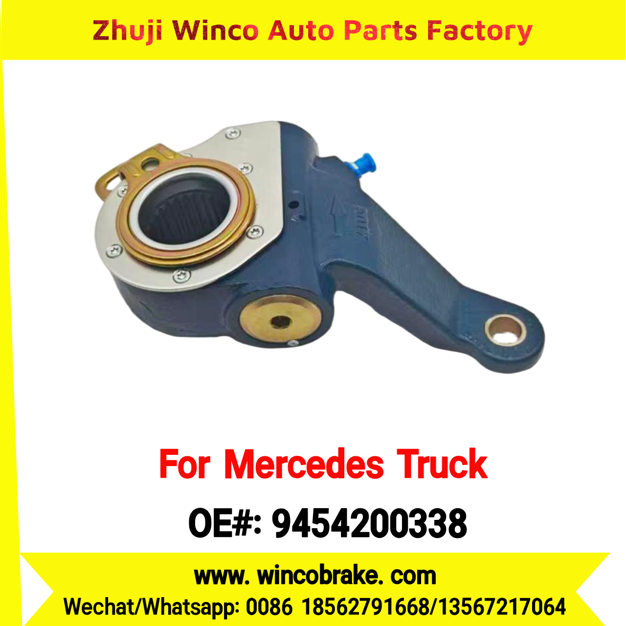 Winco OEM 9454200338 Brake Adjuster for Mercedes Benz Truck Automatic Slack Adjuster Auto Parts Brake Adjusting Arm Haldex TO FIT MERCEDES Trucks 26 Teeth Replace Haldex