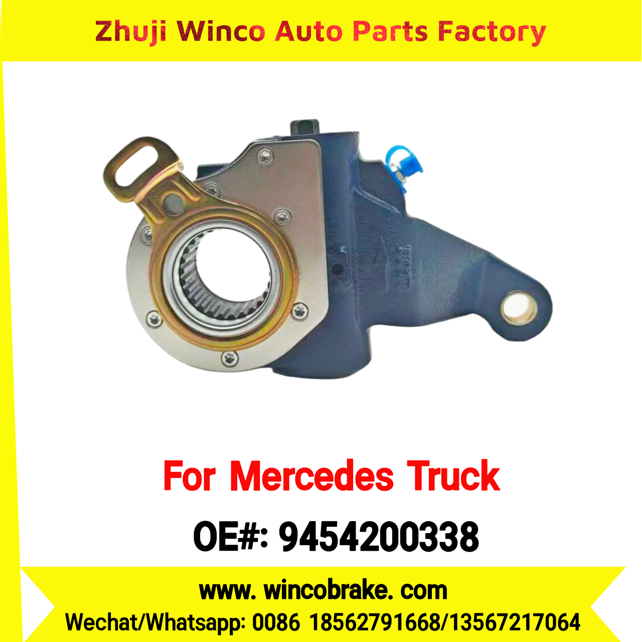 Winco OEM 9454200338 Brake Adjuster for Mercedes Benz Truck Automatic Slack Adjuster Auto Parts Brake Adjusting Arm Haldex TO FIT MERCEDES Trucks 26 Teeth Replace Haldex