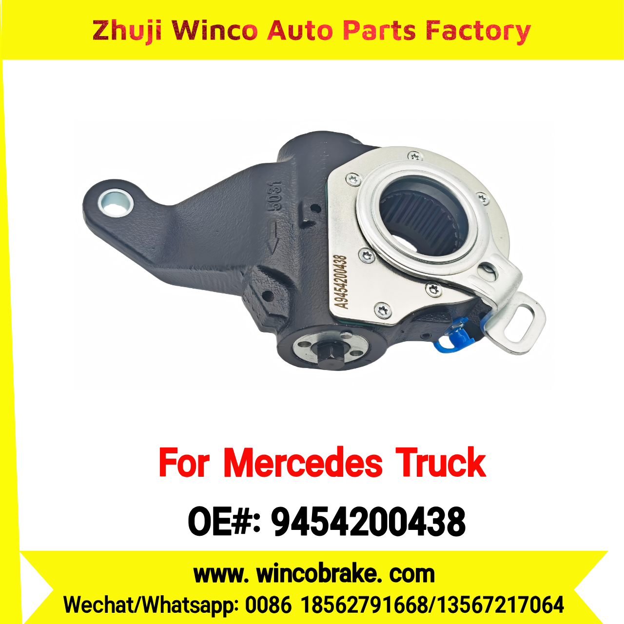 Winco OEM 9454200438 Automatic Slack Adjuster Brake Adjuster for Mercedes Benz Truck ACTROS TRUCKS Auto Parts Brake Adjusting Arm Haldex TO FIT MERCEDES Trucks 26 Teeth Replace Haldex