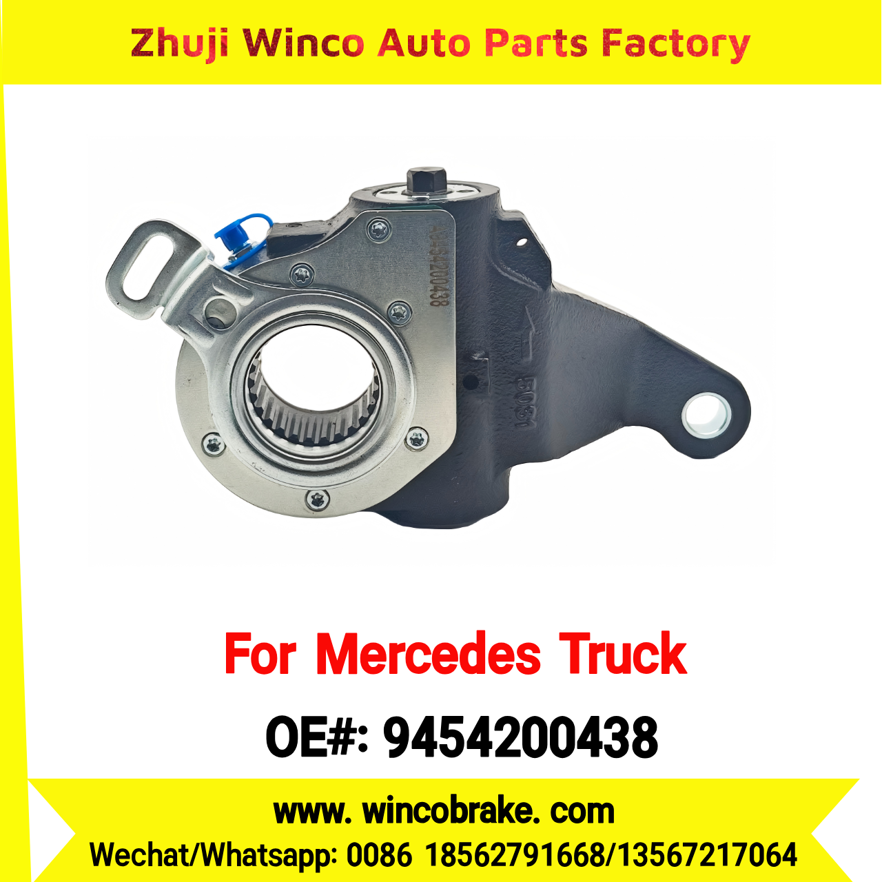 Winco OEM 9454200438 Automatic Slack Adjuster Brake Adjuster for Mercedes Benz Truck ACTROS TRUCKS Auto Parts Brake Adjusting Arm Haldex TO FIT MERCEDES Trucks 26 Teeth Replace Haldex