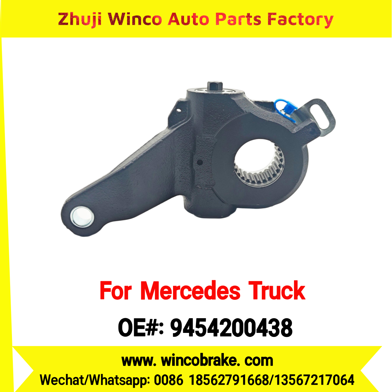 Winco OEM 9454200438 Automatic Slack Adjuster Brake Adjuster for Mercedes Benz Truck ACTROS TRUCKS Auto Parts Brake Adjusting Arm Haldex TO FIT MERCEDES Trucks 26 Teeth Replace Haldex