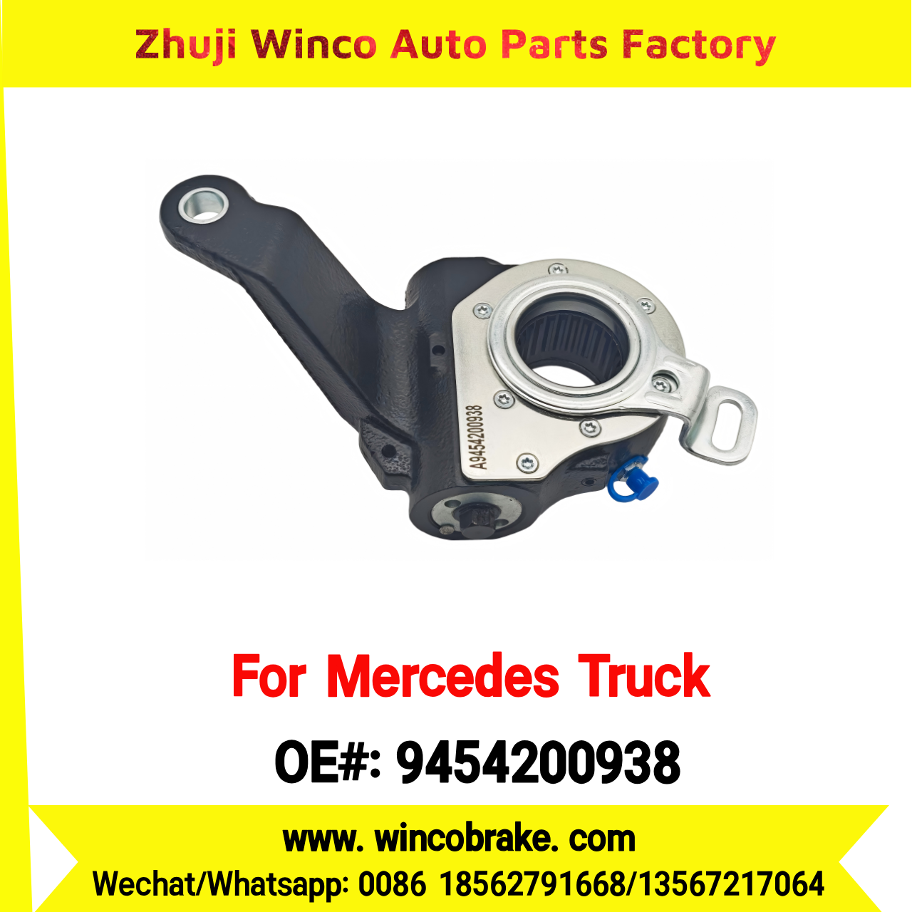 Winco OEM 9454200938 Automatic Slack Adjuster Brake Adjuster for Mercedes Benz Truck ACTROS TRUCKS Auto Parts Brake Adjusting Arm Haldex TO FIT MERCEDES Trucks 26 Teeth Replace Haldex