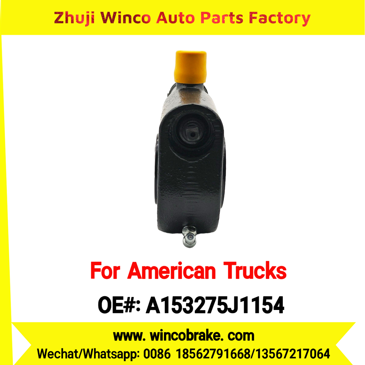 Winco OEM A153275J1154 Automatic Slack Adjuster for Truck Brake Systems 6" ARM, 1-1/2''-28 SPLINE, TYPE 3 28 Teeth Replacement SUIT TO AMERICAN TRUCKS Replace R801074