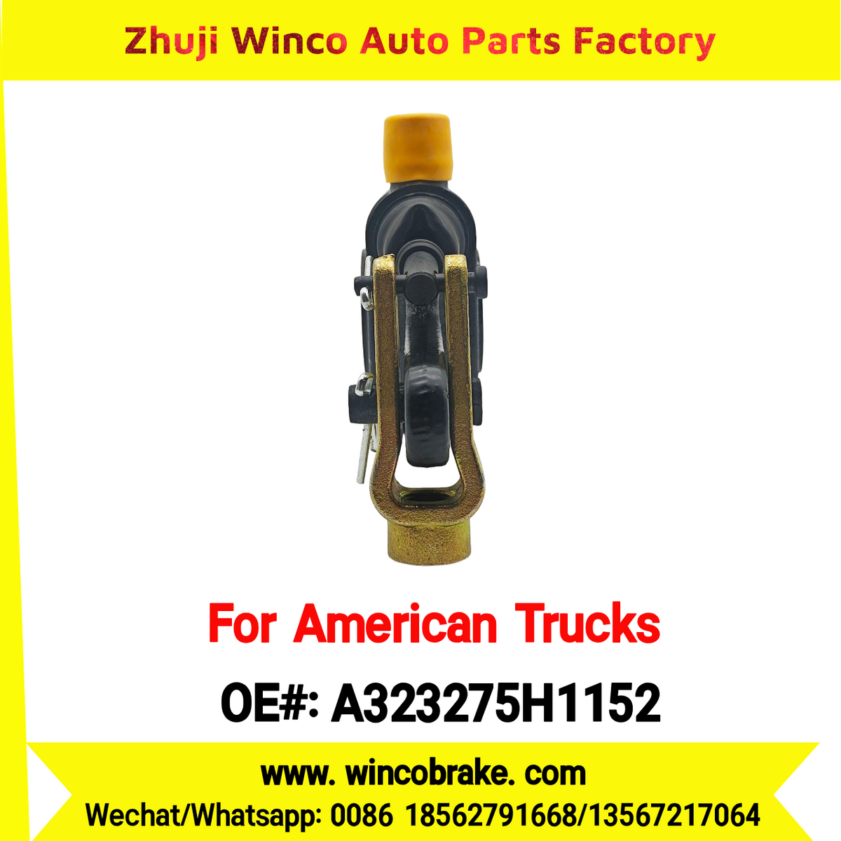 Winco OEM A323275H1152 Automatic Slack Adjuster for Truck Brake Systems 5.5'' ARM, 1-1/2''-28 SPLINE, TYPE 3 28 Teeth Replacement SUIT TO AMERICAN TRUCKS