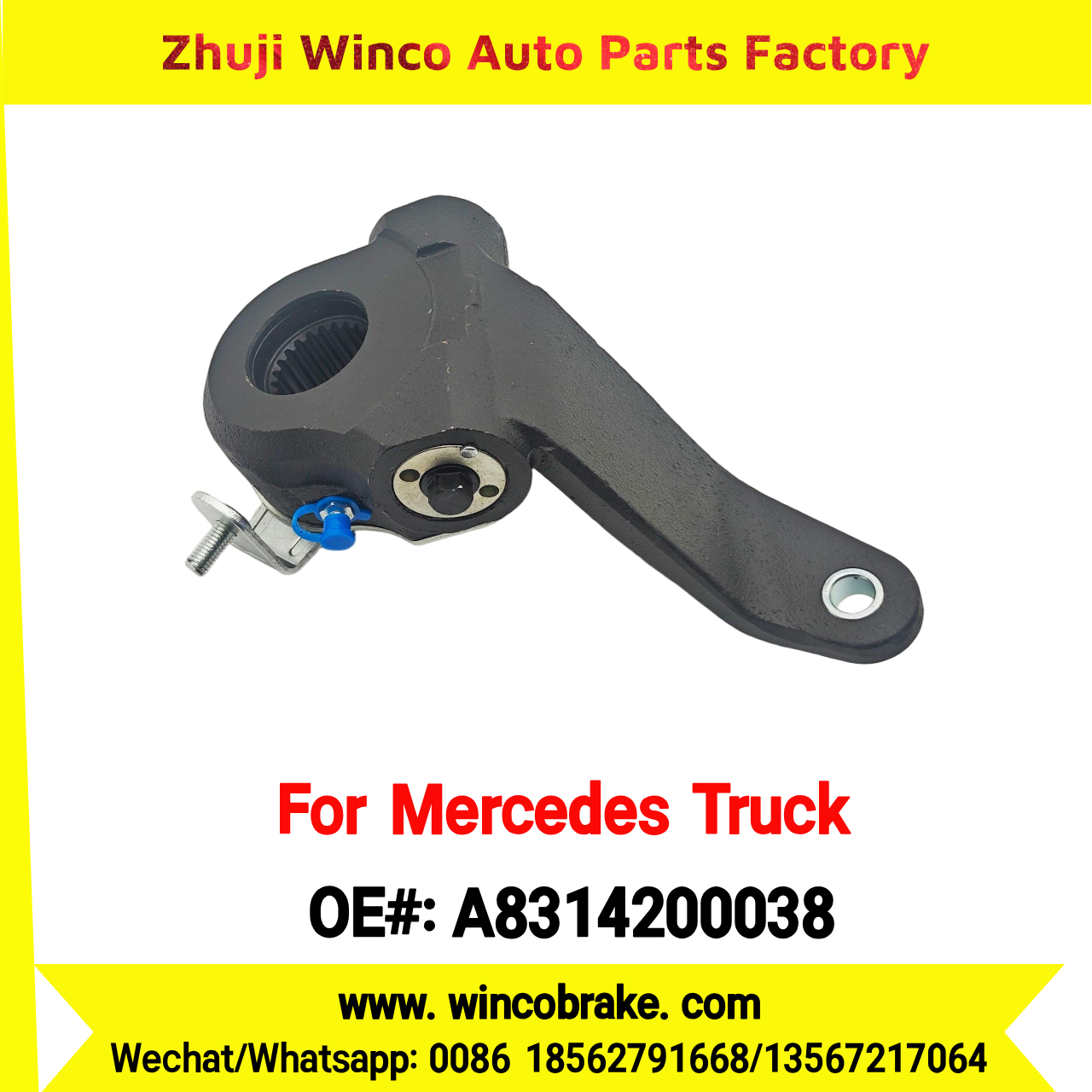 Winco OEM A8314200038 Automatic Slack Adjuster Brake Adjuster for Mercedes Benz Truck BIS 1626 EURO 4 Auto Parts Brake Adjusting Arm Haldex TO FIT MERCEDES Trucks 24 Teeth Replace Haldex