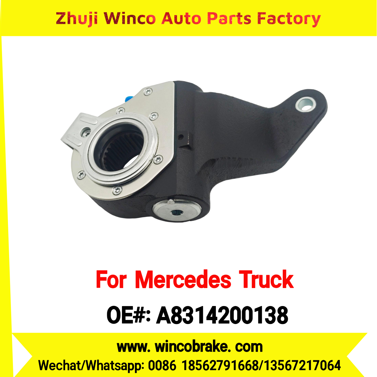 Winco OEM A8314200138 Automatic Slack Adjuster Brake Adjuster for Mercedes Benz Truck BIS 1626 EURO 4 Auto Parts Brake Adjusting Arm Haldex TO FIT MERCEDES Trucks 24 Teeth Replace Haldex