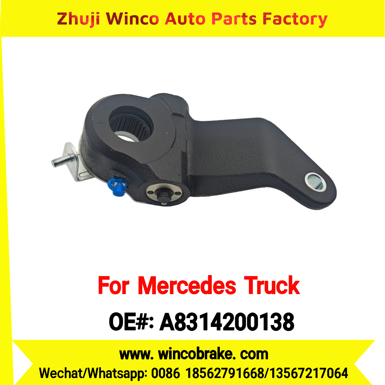 Winco OEM A8314200138 Automatic Slack Adjuster Brake Adjuster for Mercedes Benz Truck BIS 1626 EURO 4 Auto Parts Brake Adjusting Arm Haldex TO FIT MERCEDES Trucks 24 Teeth Replace Haldex