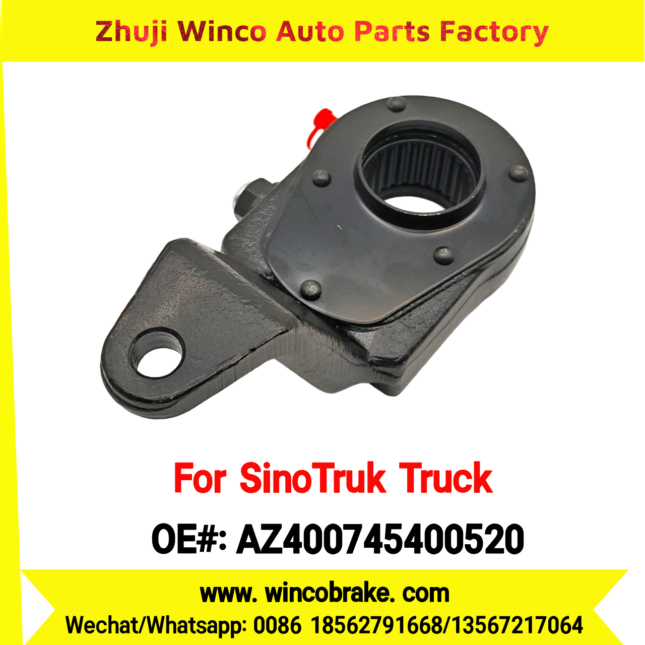 Winco OEM AZ400745400520 Manual Slack Adjuster for Suit to China Sinotruk Truck HOWO FRONT WHEEL 26 Teeth SPARE PARTS
