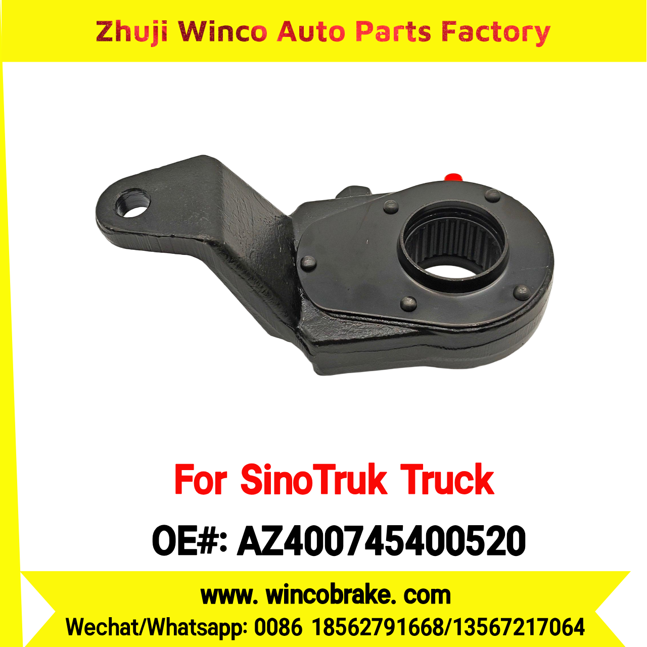 Winco OEM AZ400745400520 Manual Slack Adjuster for Suit to China Sinotruk Truck HOWO FRONT WHEEL 26 Teeth SPARE PARTS
