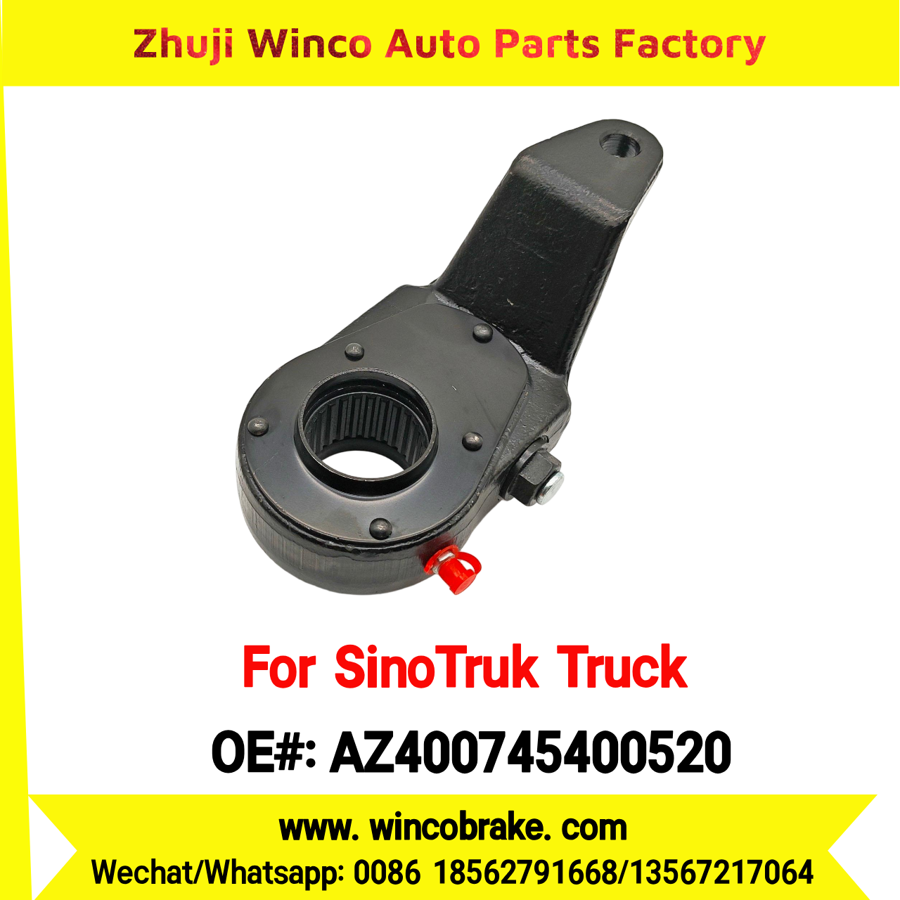 Winco OEM AZ400745400520 Manual Slack Adjuster for Suit to China Sinotruk Truck HOWO FRONT WHEEL 26 Teeth SPARE PARTS