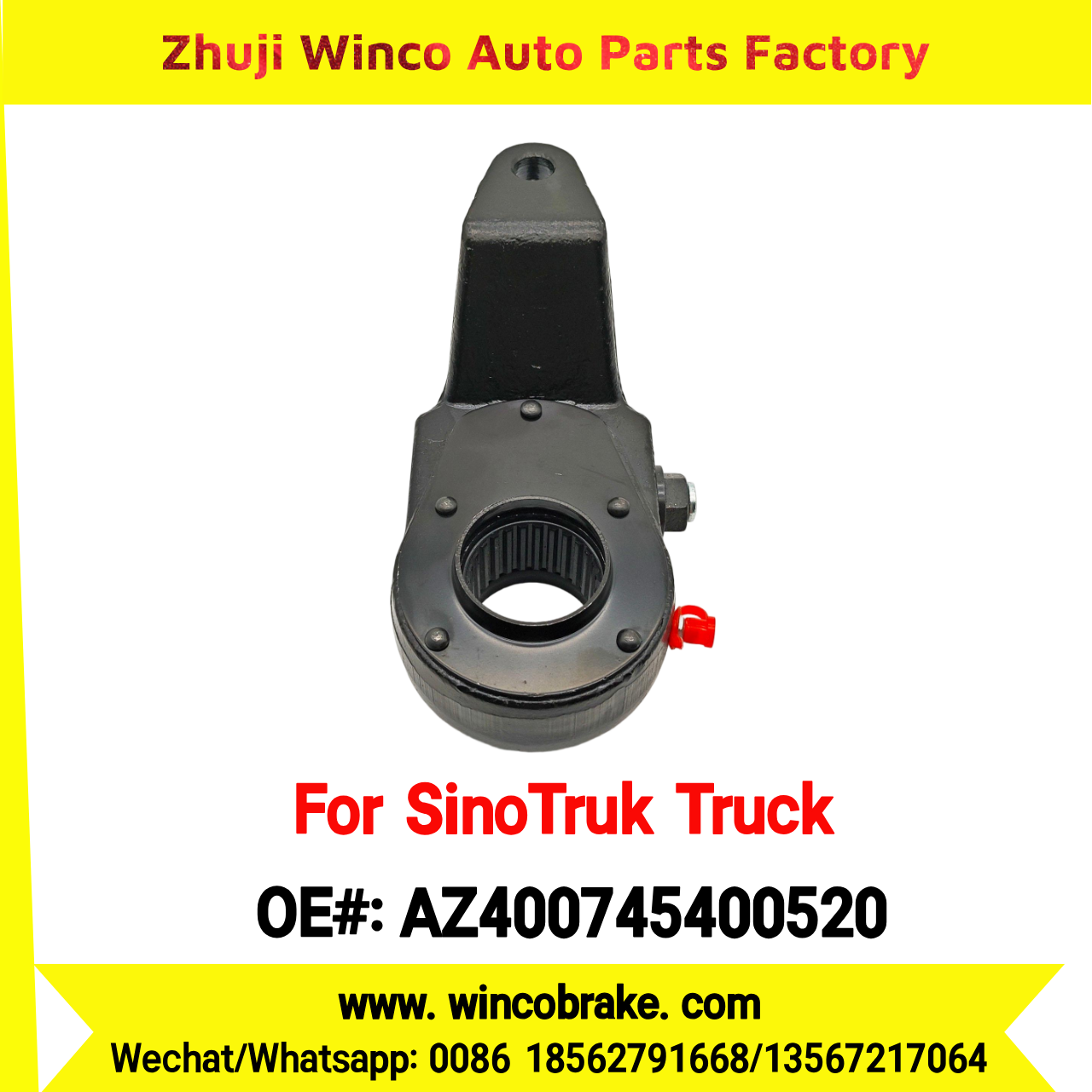 Winco OEM AZ400745400520 Manual Slack Adjuster for Suit to China Sinotruk Truck HOWO FRONT WHEEL 26 Teeth SPARE PARTS