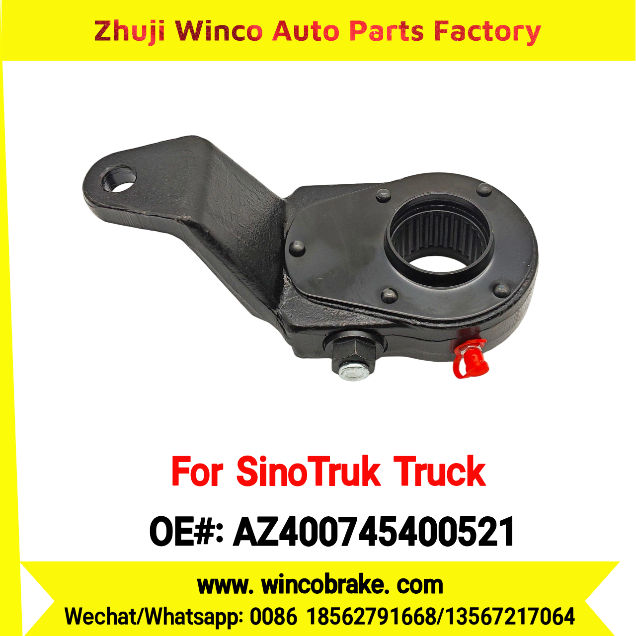 Winco OEM AZ400745400521 Manual Slack Adjuster for Suit to China Sinotruk Truck HOWO FRONT WHEEL 26 Teeth SPARE PARTS