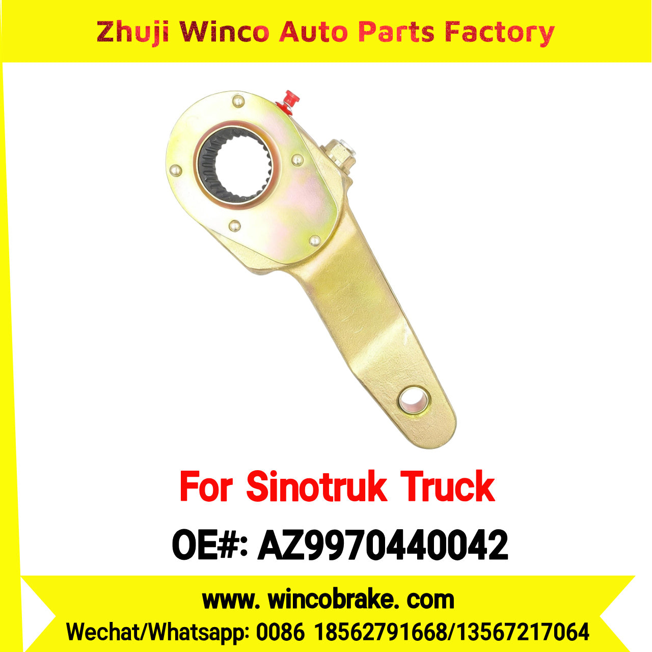 Winco OEM AZ9970440042 Manual Slack Adjuster for Suit to China Sinotruk Truck Howo Front RH 28 Teeth SPARE PARTS
