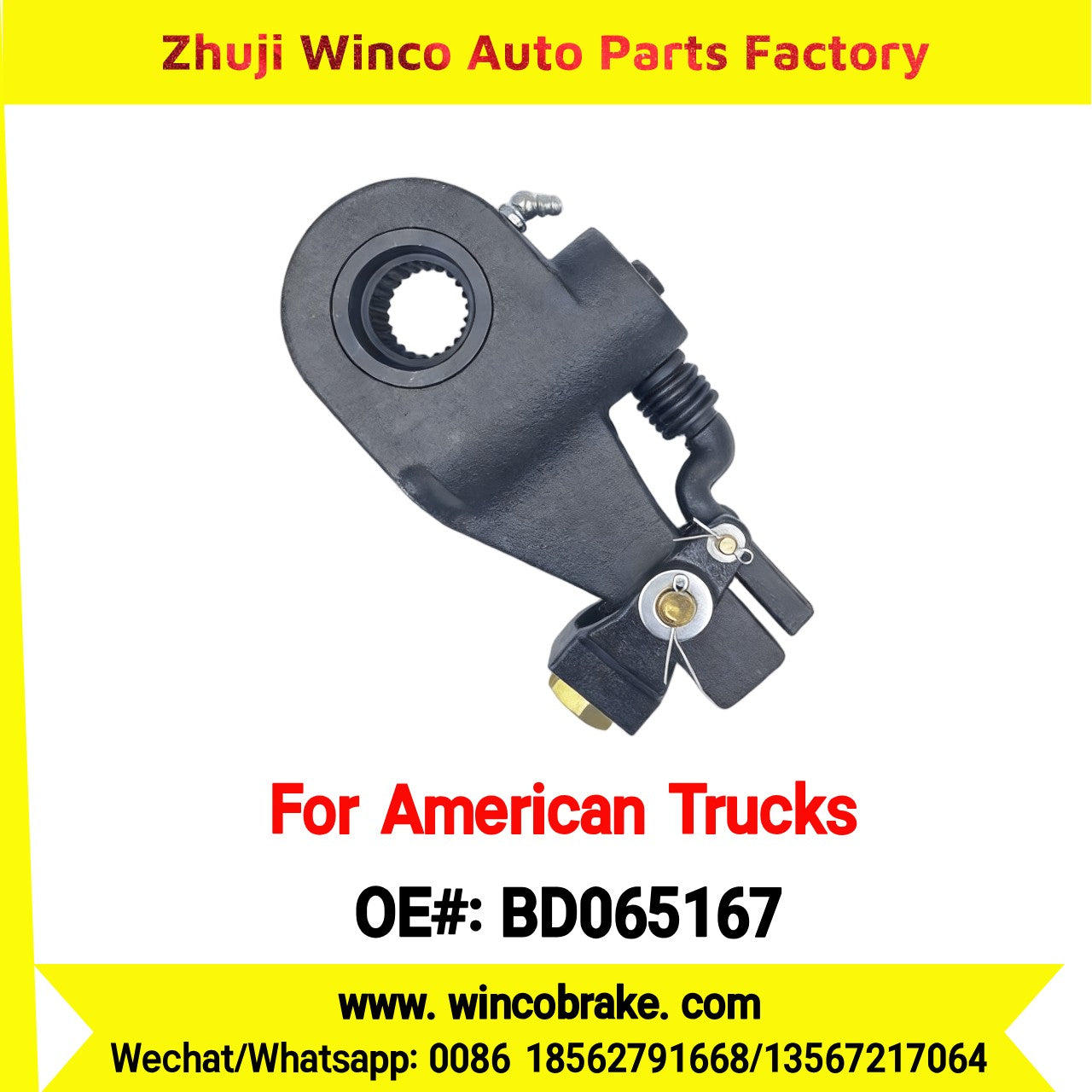 Winco OEM BD065167 Automatic Slack Adjuster for Truck Brake Systems 24 Teeth Meritor BD065167 Replacement SUIT TO AMERICAN TRUCKS