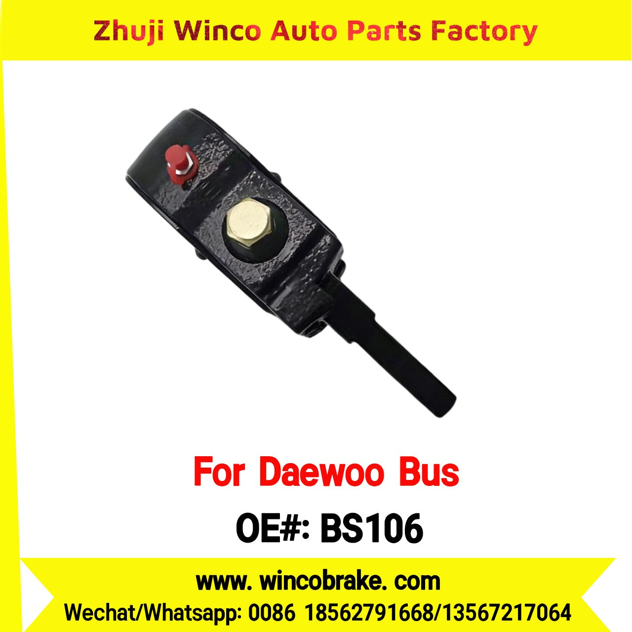 Winco OEM BS106 Manual Slack Adjuster 25 Teeth Bushing 16mm for Suit to Daewoo Bus South Korea
