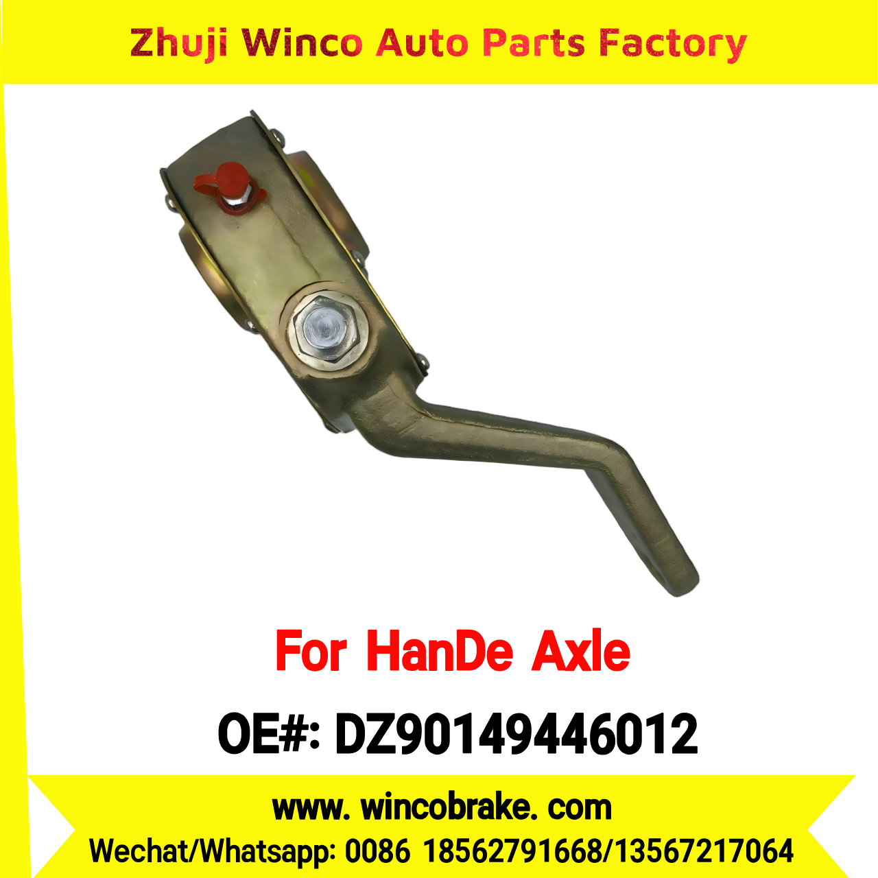 Winco OEM DZ90149446012 Manual Slack Adjuster for Suit to China HanDe Axle 35T Front Left 1 Hole 19 Teeth Brake Systems