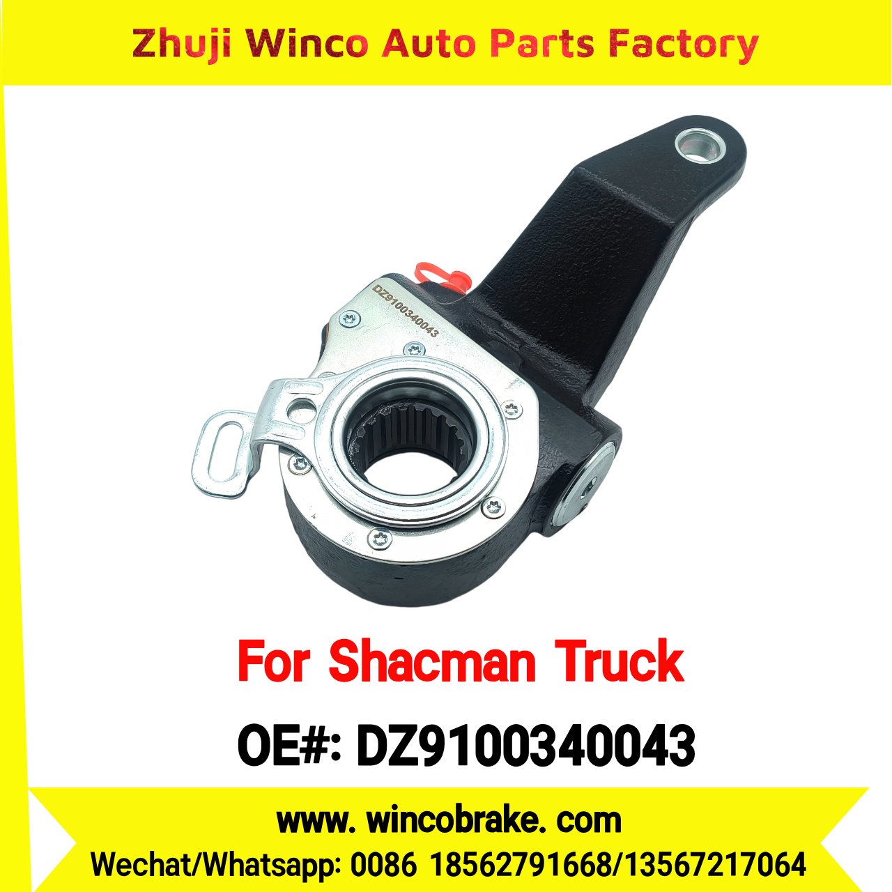 Winco OEM DZ9100340043 Automatic Slack Adjuster for Suit to Shacman Truck X3000 Rear Left 19 Teeth Spare Parts