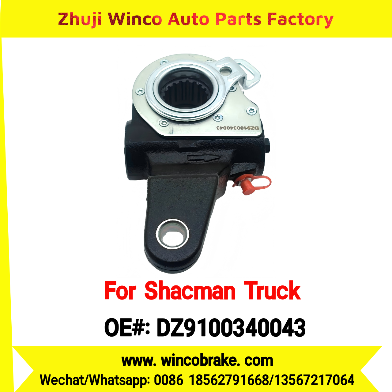Winco OEM DZ9100340043 Automatic Slack Adjuster for Suit to Shacman Truck X3000 Rear Left 19 Teeth Spare Parts