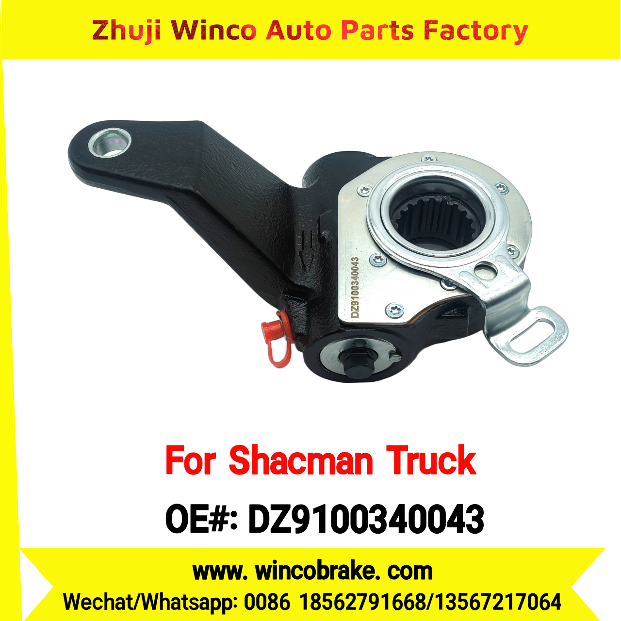 Winco OEM DZ9100340043 Automatic Slack Adjuster for Suit to Shacman Truck X3000 Rear Left 19 Teeth Spare Parts