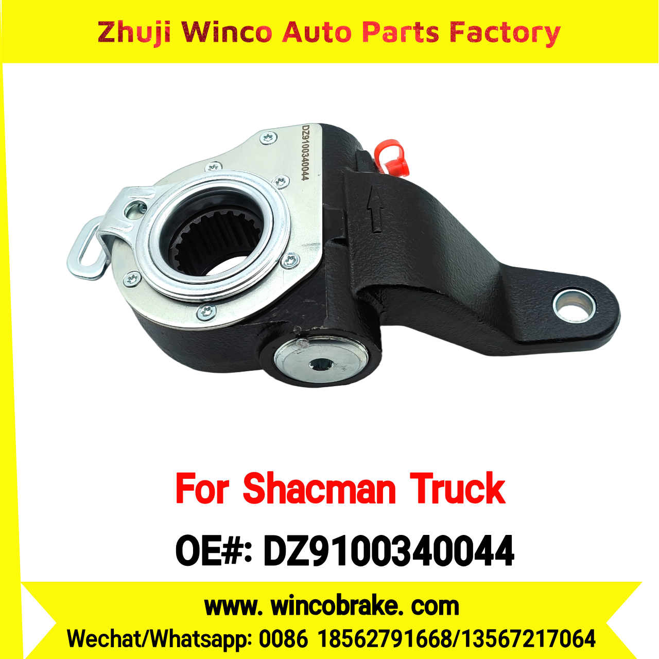 Winco OEM DZ9100340044 Automatic Slack Adjuster for Suit to Shacman Truck X3000 Rear Right 19 Teeth Spare Parts