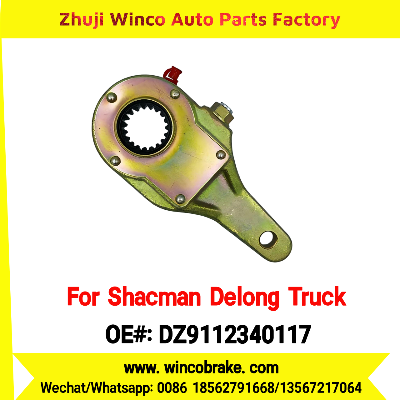 Winco OEM DZ9112340117 Manual Slack Adjuster for Suit to Shacman Delong Crane Spare Parts 19 Teeth