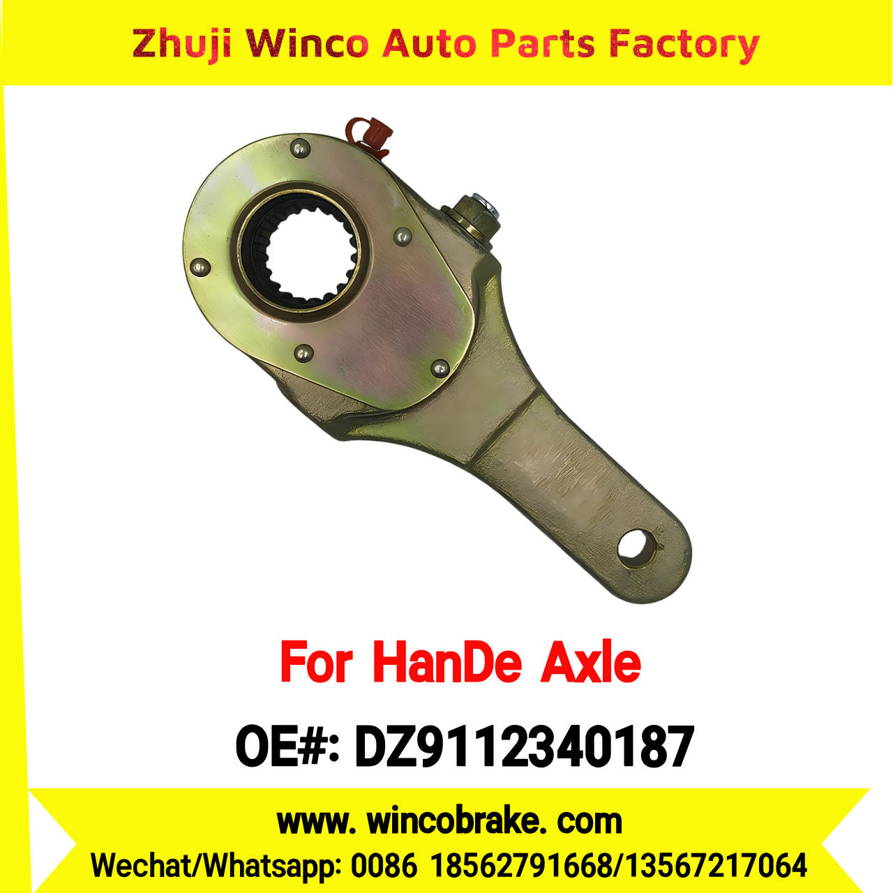 Winco OEM DZ9112340187 Manual Slack Adjuster for Suit to China HanDe Axle 25T 1 Hole 19 Teeth Brake Systems