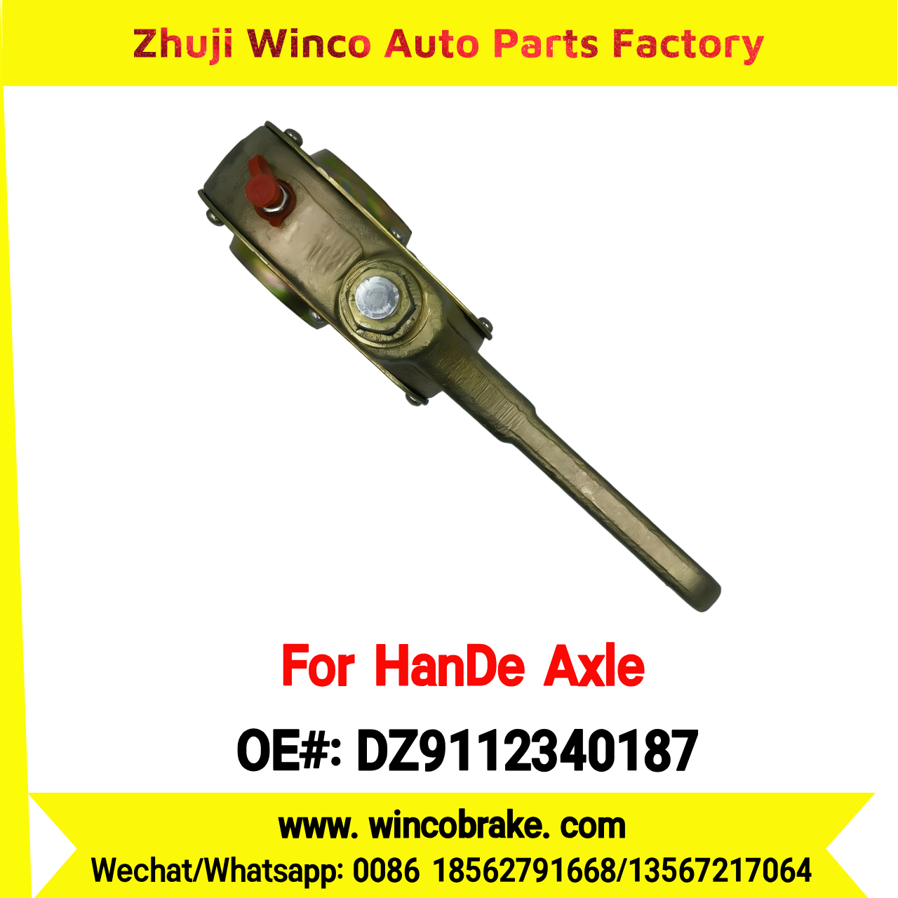 Winco OEM DZ9112340187 Manual Slack Adjuster for Suit to China HanDe Axle 25T 1 Hole 19 Teeth Brake Systems