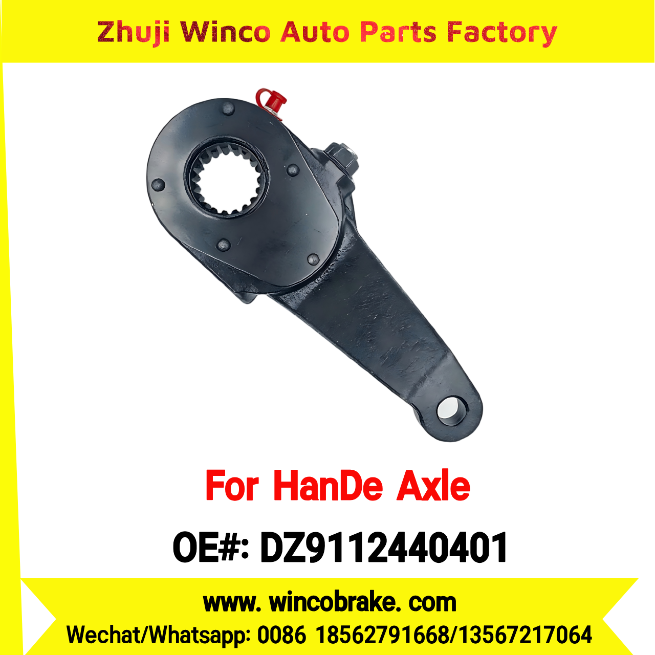 Winco OEM DZ9112440401 Manual Slack Adjuster for Suit to China HanDe Axle Left 1 Hole 19 Teeth Brake Systems