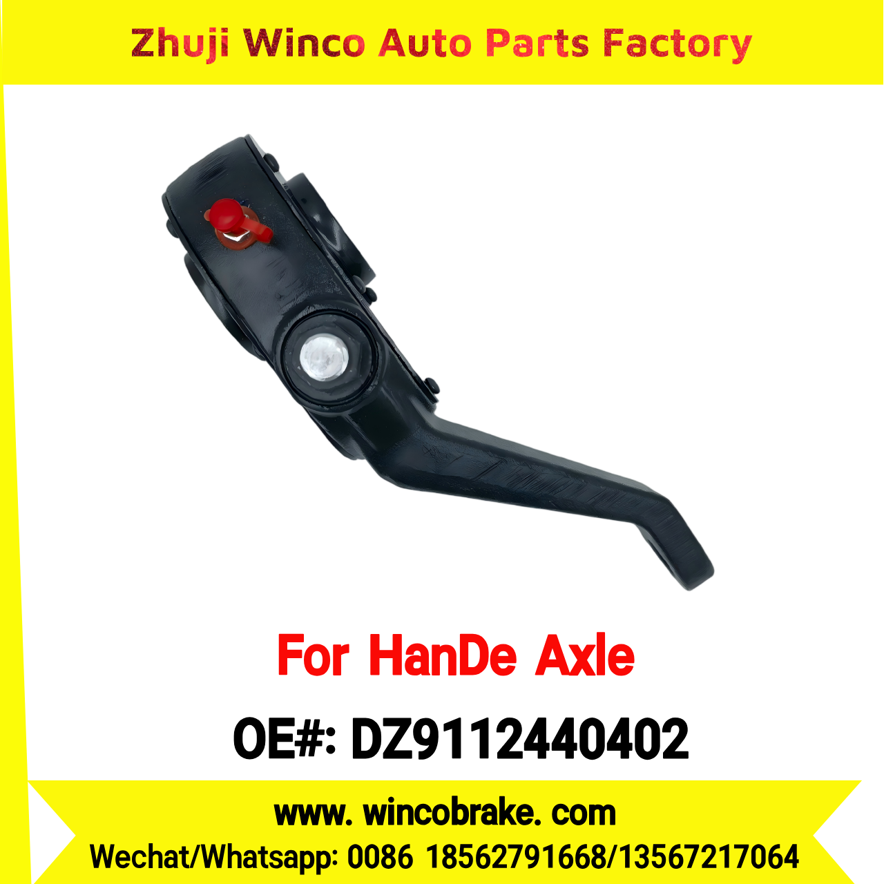 Winco OEM DZ9112440402 Manual Slack Adjuster for Suit to China HanDe Axle Right 1 Hole 19 Teeth Brake Systems