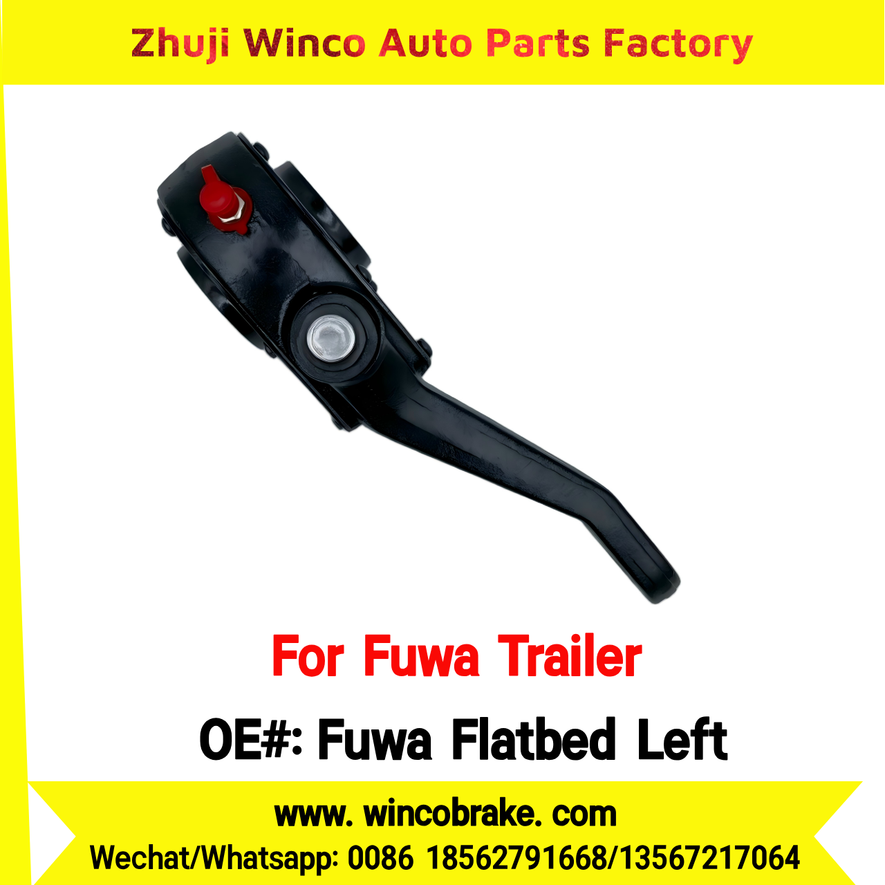Winco OEM Fuwa Flatbed Left Manual Slack Adjuster for Suit to China Fuwa Trailer 3 Hole 10 Teeth Brake Systems