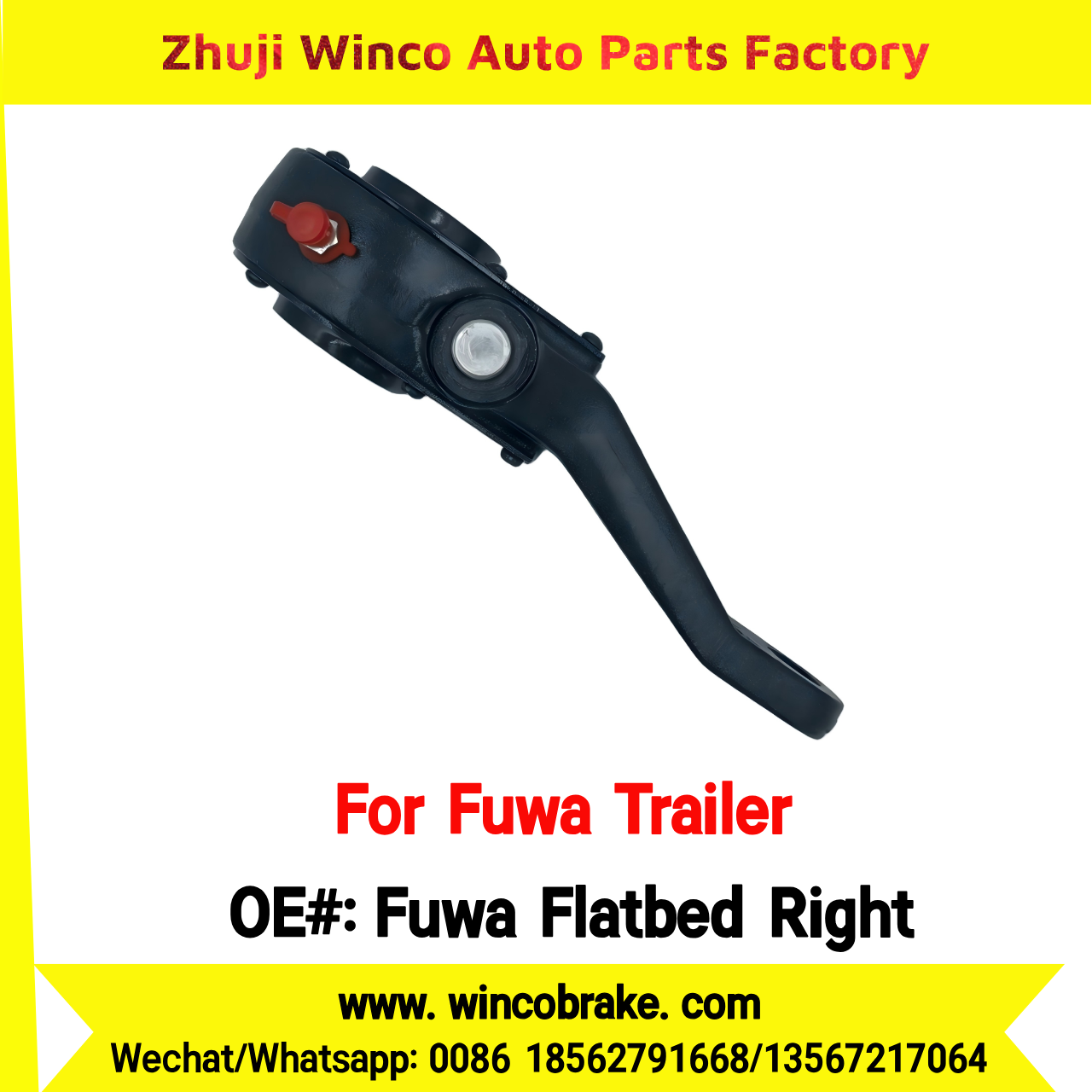 Winco OEM Fuwa Flatbed Right Manual Slack Adjuster for Suit to China Fuwa Trailer 3 Hole 10 Teeth Brake Systems