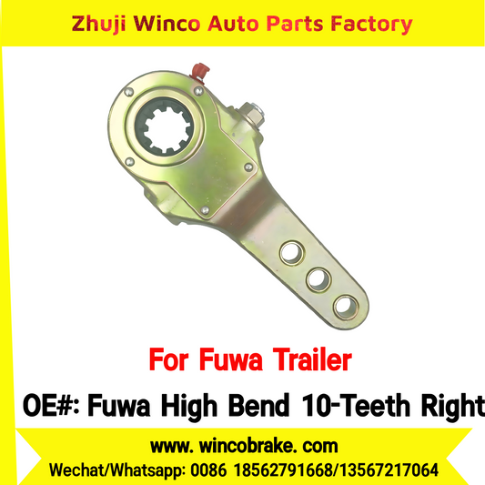 Winco OEM Fuwa High Bend 10-Teeth Right Manual Slack Adjuster for Suit to China Fuwa Trailer 3 Hole 10 Teeth Brake Systems