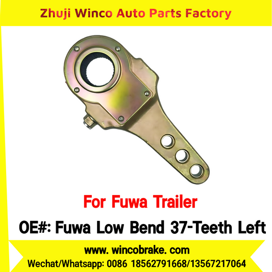 Winco OEM Fuwa Low Bend 37-Teeth Left Manual Slack Adjuster for Suit to China Fuwa Trailer 3 Hole 37 Teeth Brake Systems