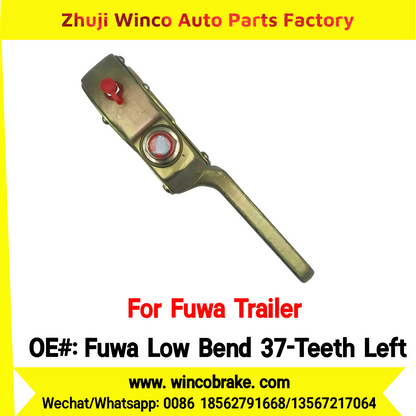 Winco OEM Fuwa Low Bend 37-Teeth Left Manual Slack Adjuster for Suit to China Fuwa Trailer 3 Hole 37 Teeth Brake Systems