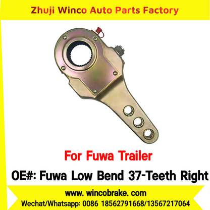 Winco OEM Fuwa Low Bend 37-Teeth Right Manual Slack Adjuster for Suit to China Fuwa Trailer 3 Hole 37 Teeth Brake Systems