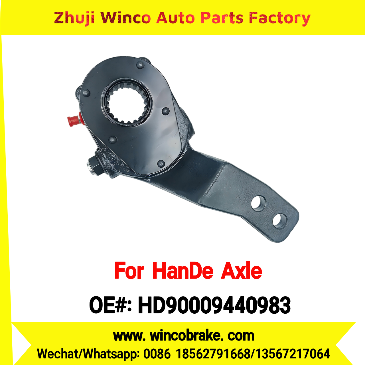Winco OEM HD90009440983 Manual Slack Adjuster for Suit to China HanDe Axle 2 Hole 19 Teeth Brake Systems