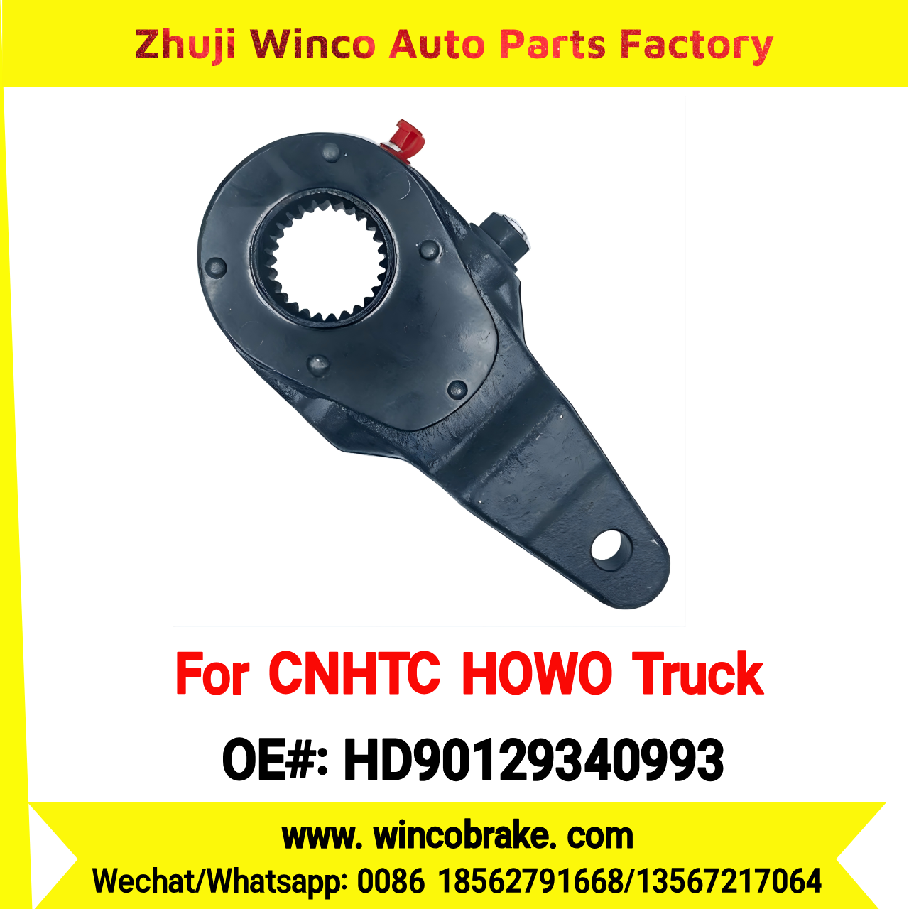 Winco OEM HD90129340993 Manual Slack Adjuster for Auto Adjusting Arm for CNHTC HOWO Truck Spare Parts HOWO MAX Left 26 Teeth
