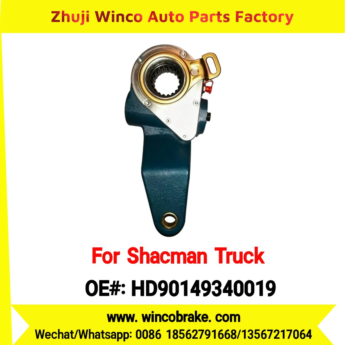 Winco OEM HD90149340019 Automatic Slack Adjuster for Suit to Shacman Truck X3000 Rear Right Axle 19 Teeth Spare Parts