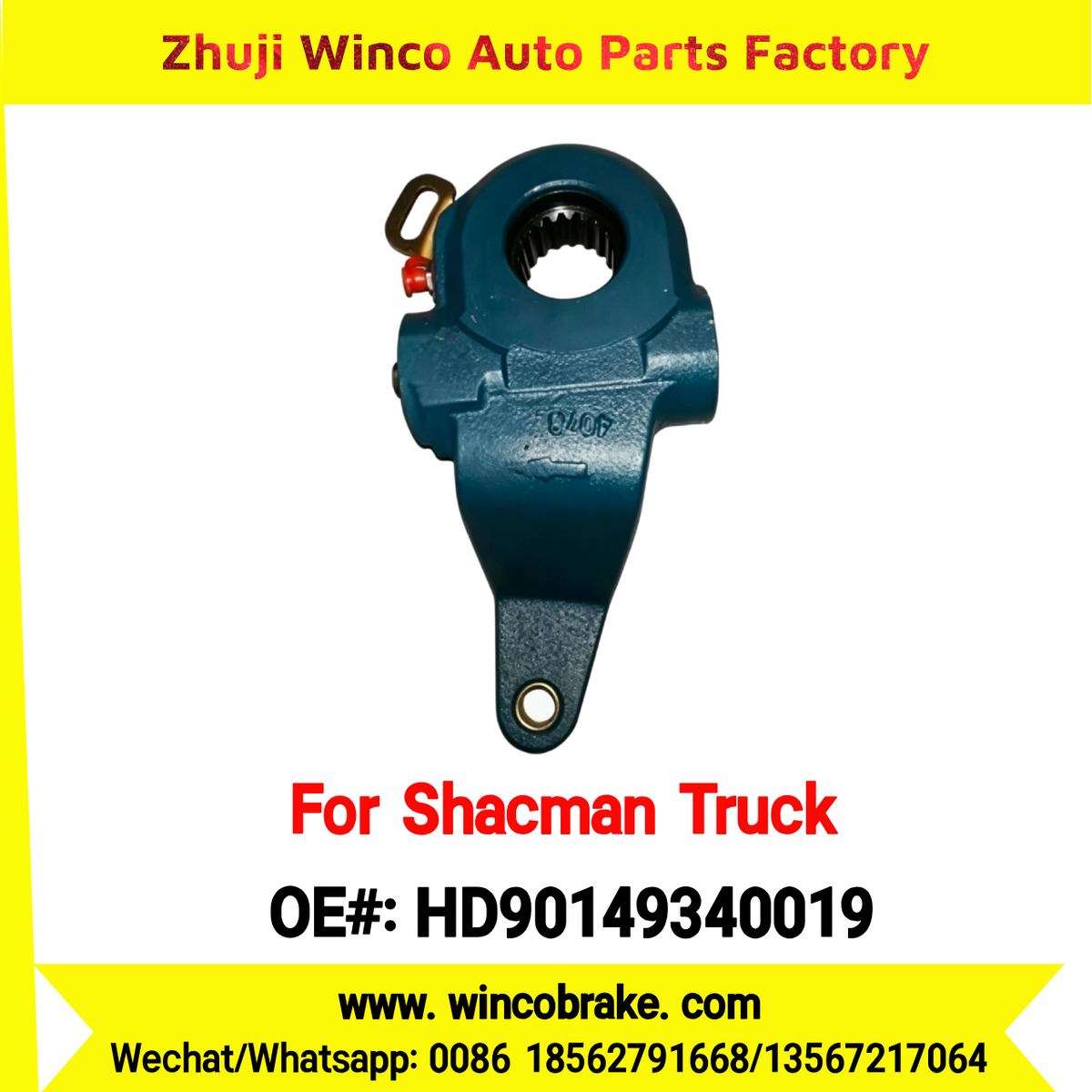 Winco OEM HD90149340019 Automatic Slack Adjuster for Suit to Shacman Truck X3000 Rear Right Axle 19 Teeth Spare Parts