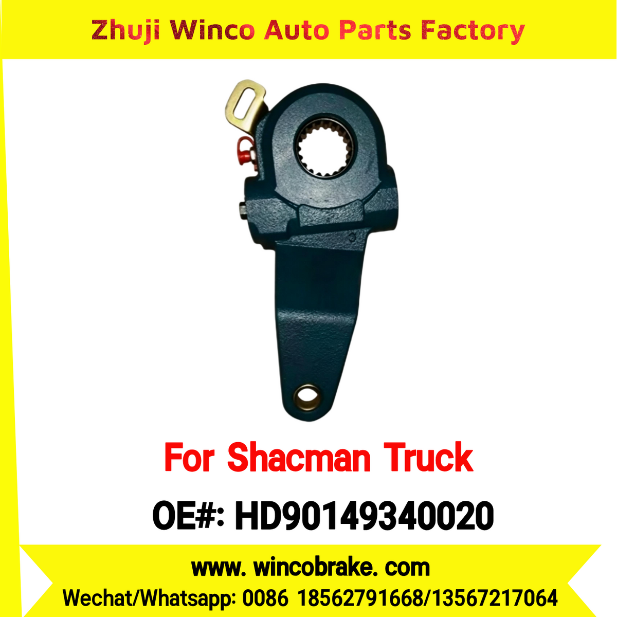 Winco OEM HD90149340020 Automatic Slack Adjuster for Suit to Shacman Truck X3000 Rear Left Axle 19 Teeth Spare Parts